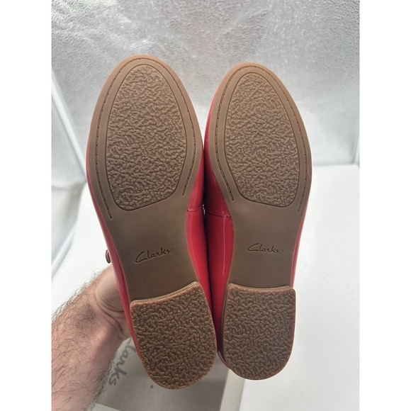 Clarks Cherry Red Patent Flats - Picture 7 of 8